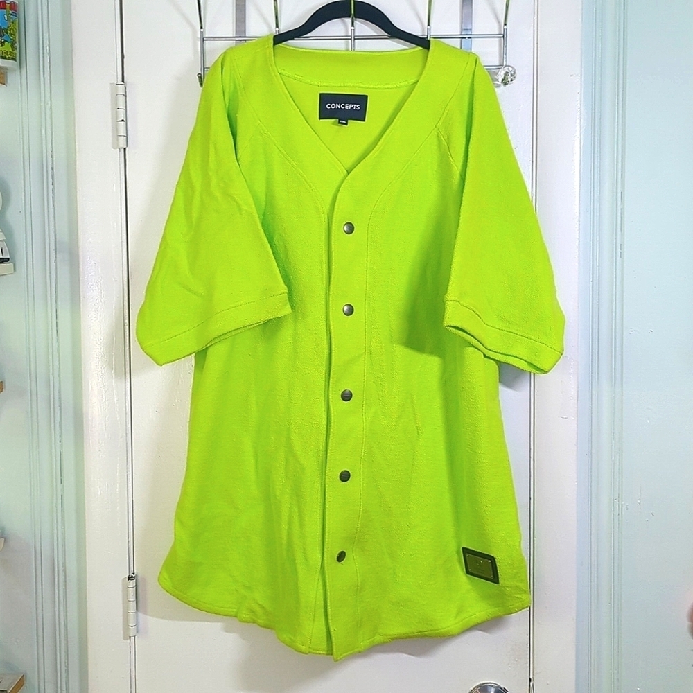 EUC Concepts 2xl Neon Oversized Terry Baseball Shirt